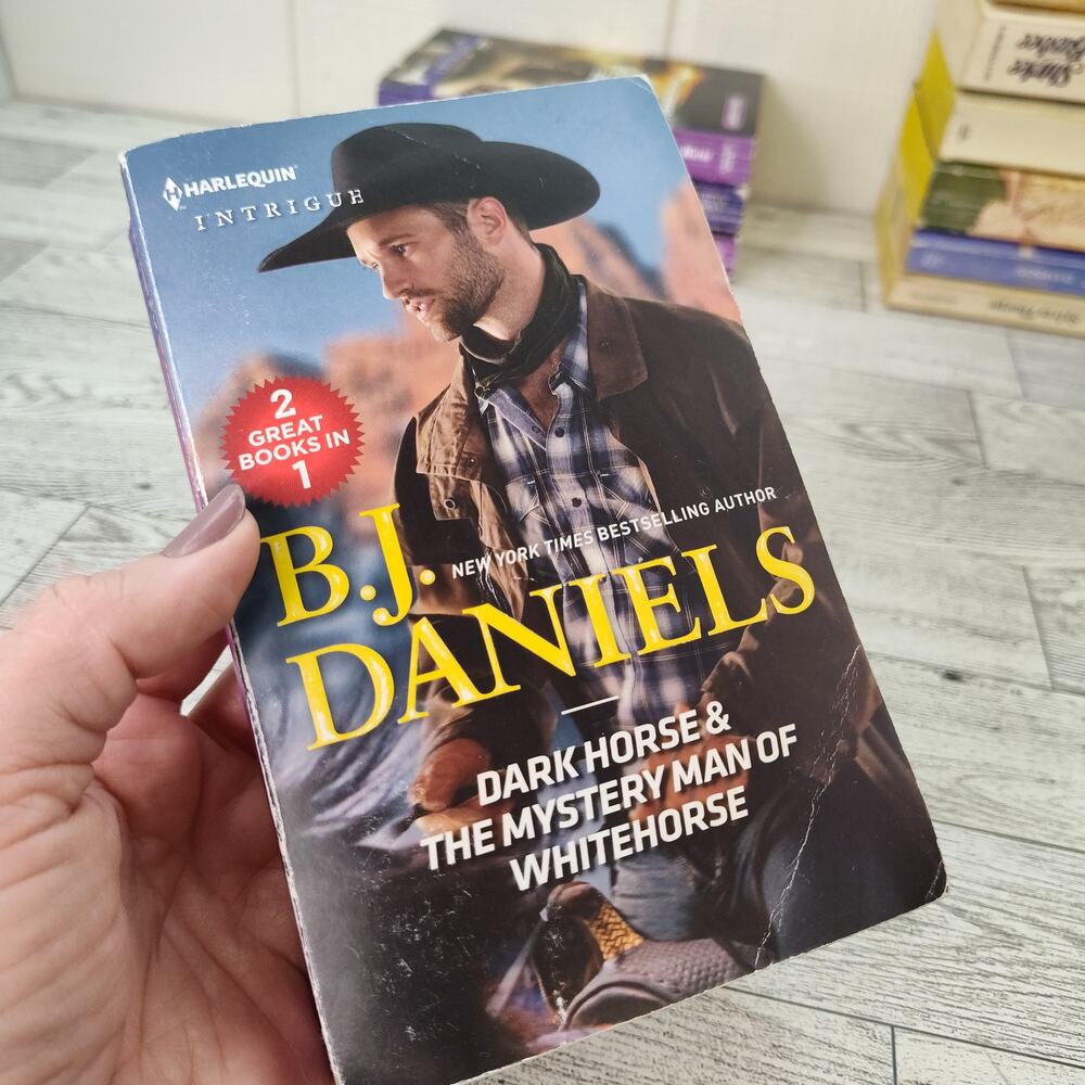 BJ Daniels DARK HORSE and MYSTERY MAN OF WHITEHORSE Harlequin Intrigue Paperback